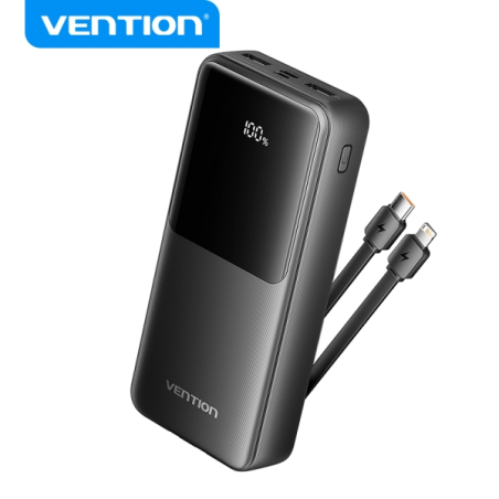 ✅ Vention Power Bank 20 000 mAh - Interfaces multiples - Capacité de charge élevée - Sortie totale 3A - Coule en stock