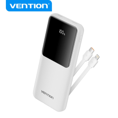 ✅ Vention Power Bank 10 000 mAh - Plusieurs interfaces USB - Charge rapide - Sortie totale 3A - Couleur blanche en stock