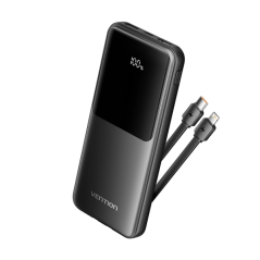 ✅ Vention Power Bank 10 000mAh - Plusieurs interfaces USB - Charge rapide - Sortie totale 3A - Couleur Noir coul en stock