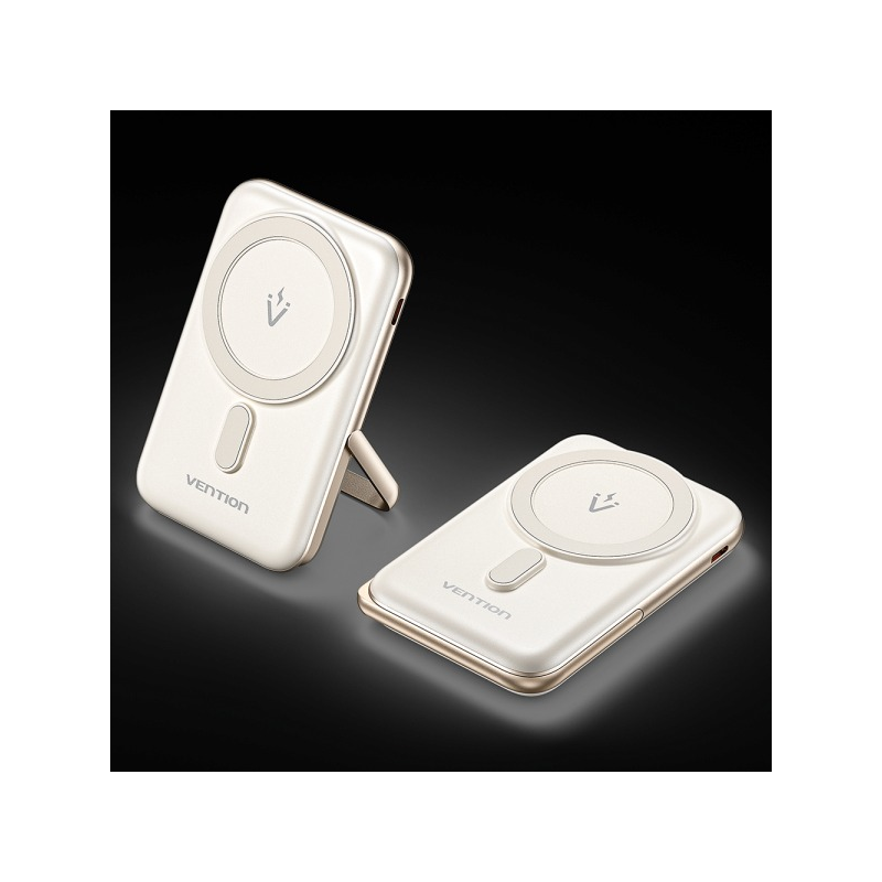 Batterie de secours magnétique sans fil Vention 10000mAh - USB Type-C - Charge rapide 20W - Entrée sans fil 15W - Matériau