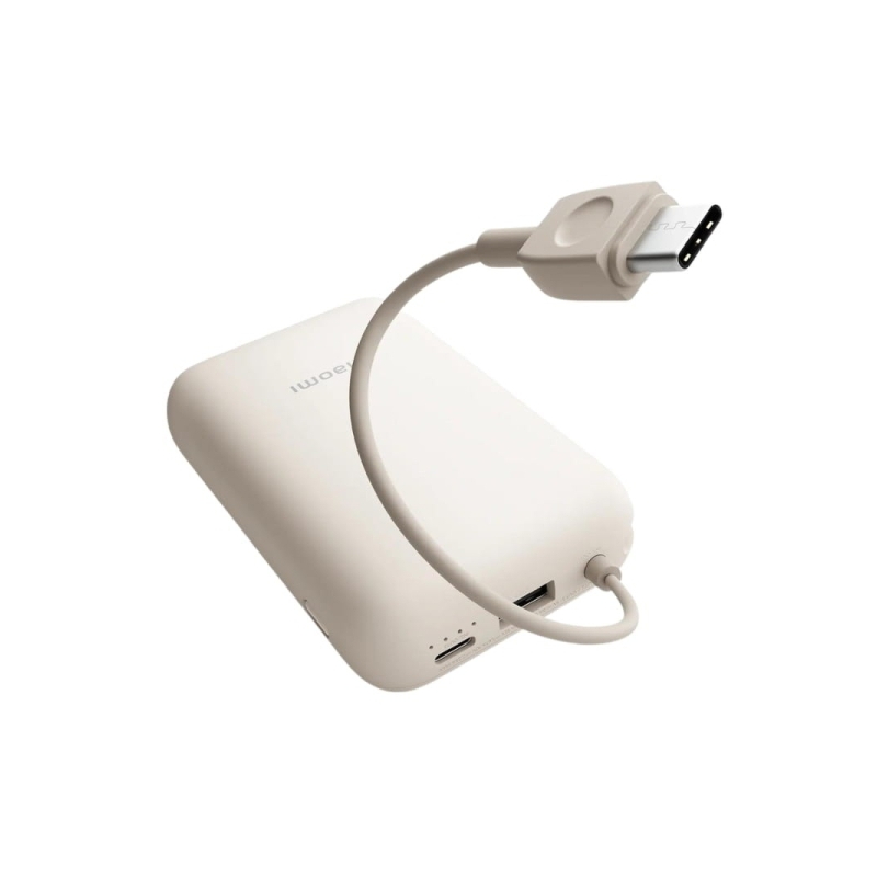 Batterie Externe/Power Bank Xiaomi 10000 mAh avec - Charge Rapide 22,5W - Câble de Charge Intégré - 1x Ports USB-A, 1x USB-C