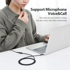 Câble d'extension audio Vention BHBBG - Stéréo - Contacts Plaqués Or - Diamètre 3,5 mm - Couleur Noir