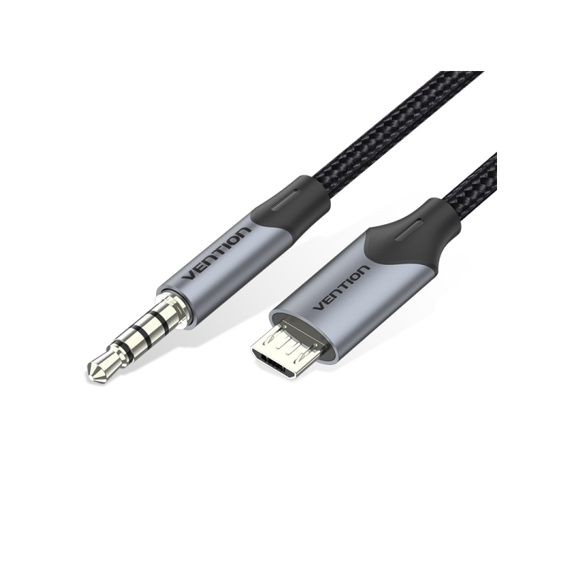 Adaptateur Micro-USB vers Jack 3.5 Vention CableTech - Connecteurs de haute qualité - USB 2.0 - Couleur noire