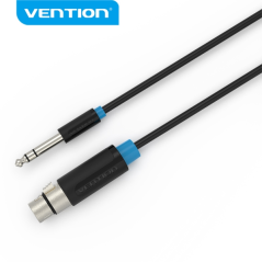 Câble Audio Vention - Jack 6,5 mm vers XLR - Connecteur Stéréo - Matériau PVC résistant - Haute Qualité Sonore - Couleur Noir