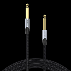 Câble Audio Vention 6,5mm 1,5m - Connecteurs TS mâles - Nickelé - Conducteur en Cuivre émaillé - Coloris Gris