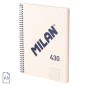 Cahier à Spirale Milan Serie 1918 Format A5 Grille 5x5mm - 80 Feuilles de 95 gr/m2 - Microperforé, 2 Trous - Coloris Beige