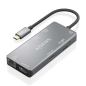 Aisens USB-C Dock 9 en 1 - USB-C vers 2xHDMI - 1xRJ45 - 2xUSB-A USB3.0 - 1xUSB-A USB2.0 - 1xUSB-C PD - 1xSD - 1xMicro SD - 15cm