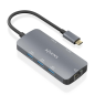 Aisens USB-C Dock 6 en 1 - USB-C vers 1xHDMI - 1xRJ45 - 3xUSB-A - 1xUSB-C PD - 15cm - Couleur Gris