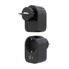 Aisens Multiprise Murale Multifonction avec 1 Prise + USB-C 20W PD3.0 