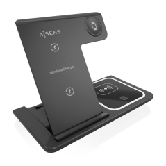 ✅ Aisens 15W 3 en 1 USB-C Chargeur sans fil pour mobile - Apple Watch - Casque avec étui de chargement - Couleu en stock