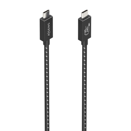 Aisens USB4 Gen3x2 Câble Aluminium 40Gbps 8K@60Hz 1,5m Noir