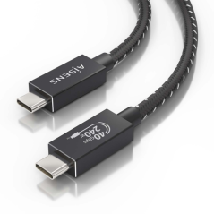 Aisens USB4 Gen3x2 Câble Aluminium 40Gbps 8K@60Hz 1,5m Noir