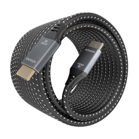 Aisens Câble HDMI V2.1 Ultra Haut Débit / HEC 8K@60Hz 48Gbps - A/MA/M - 1m - Couleur Gris