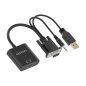 Aisens Câble convertisseur SVGA+Audio vers HDMI - SVGA/M+Jack 3.5/M+USB-A/M-HDMI A/H - 20cm - Couleur Noir