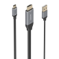Aisens Câble Convertisseur Aluminium HDMI V2.0 vers USB-C 4K@60Hz - HDMI/M+USB-A/M-USB-C/M - 1,8m - Gris