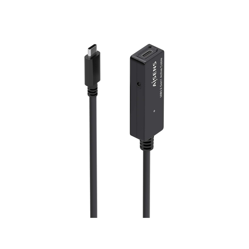 Câble d'extension Aisens USB 3.2 Gen1x1 avec amplificateur - USB-C/M-USB-C/H - 10m - Couleur Noir