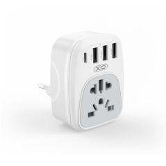 Adaptateur de prise XO International - Puissance 2500W - USBx3 + USB-C - Couleur Blanc