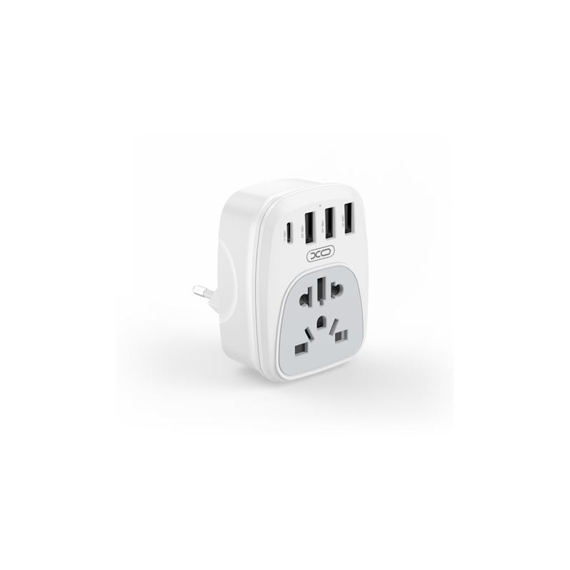 Adaptateur de prise XO International - Puissance 2500W - USBx3 + USB-C - Couleur Blanc