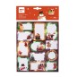 Apli Pack de 24 étiquettes adhésives de Noël pour cadeaux - Tailles et designs assortis - Espace pour écrire