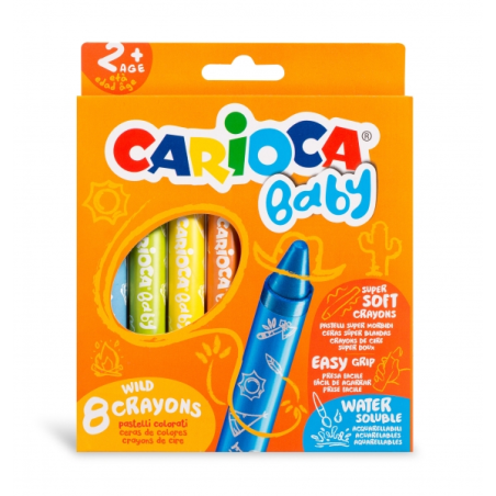 ✅ Carioca Lot de 8 crayons Baby 2+ - Super doux - Grande dimension pour une prise en main facile - Écriture flu en stock