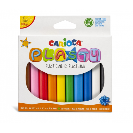 ✅ Carioca Lot de 10 pâtes à modeler - Faciles à utiliser - Ne sèchent pas - Réutilisables - Couleurs vives en stock