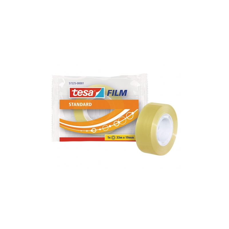 Tesa Tesafilm Ruban Adhésif Transparent Standard 19mmx33m - Bonne Adhérence et Haute Résistance aux UV - Sans PVC