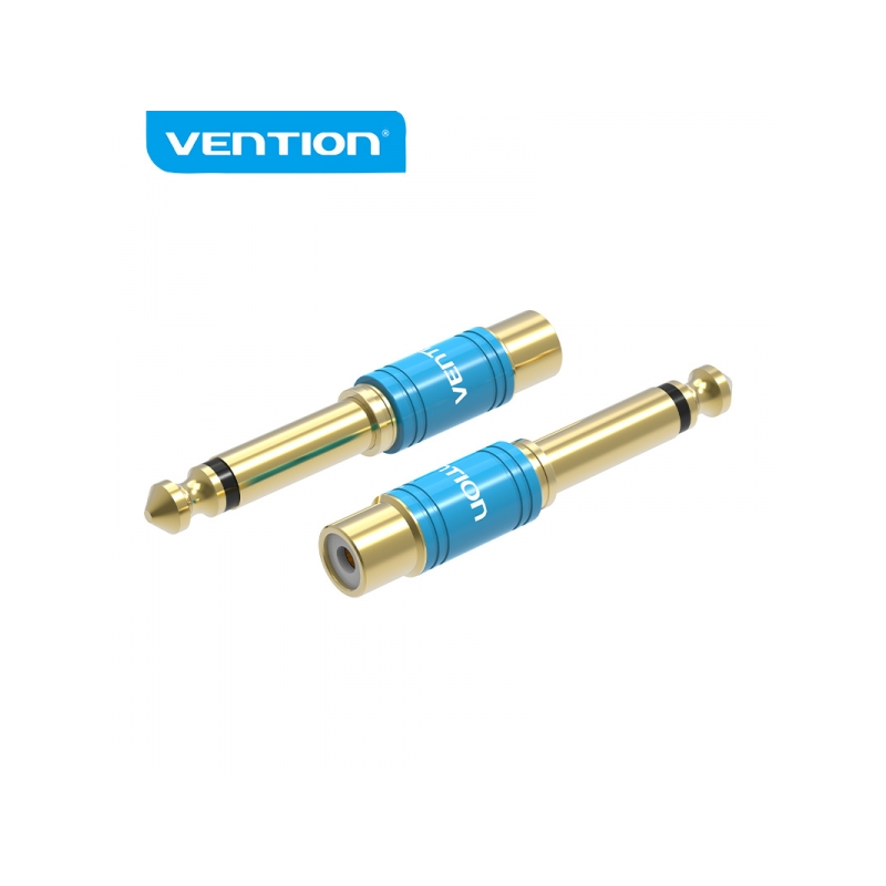 Adaptateur Vention RCA Femelle vers Jack 6.5 Mâle - Couleur Bleue