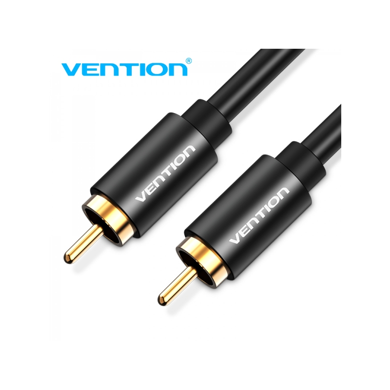 Câble Stéréo Vention RCA Mâle vers RCA Mâle - 2m - Couleur Noir