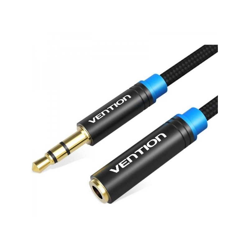 Vention Câble d'extension stéréo Jack 3,5 mâle vers Jack 3,5 femelle - 0,50 m - Couleur noire