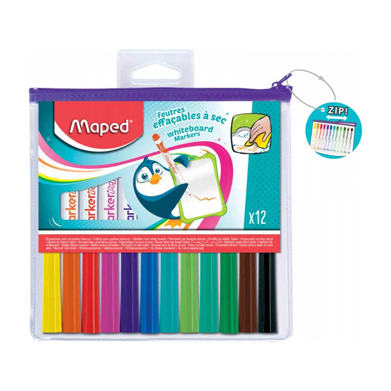 Maped Marker'Peps 12 marqueurs tableau blanc pointe 1,5 mm