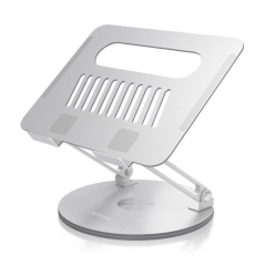Aisens XL Support de Bureau Rotatif et Ajustable pour Ordinateur Portable ou Tablette - Alliage d'Aluminium - Rotation 360°