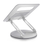 Aisens XL Support de Bureau Rotatif et Ajustable pour Ordinateur Portable ou Tablette - Alliage d'Aluminium - Rotation 360°