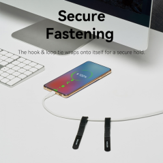 Bande Organisateur de Câbles Vention - 12 cm - Noir