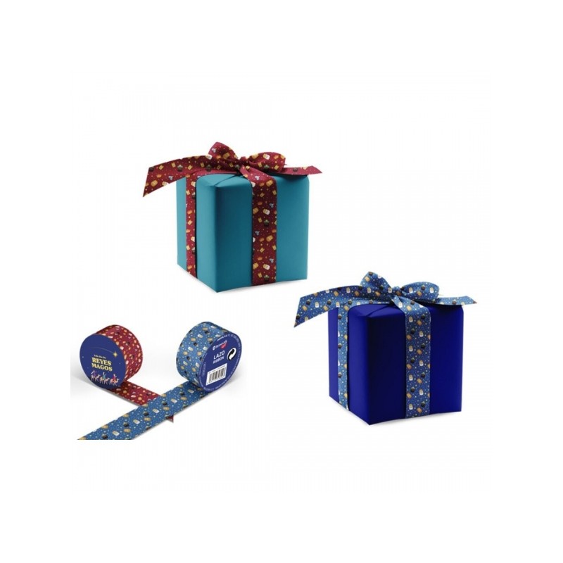 Bismark Rouleau de ruban de Noël pour cadeaux – Dimensions 60 mm x 2 m – 2 motifs aléatoires