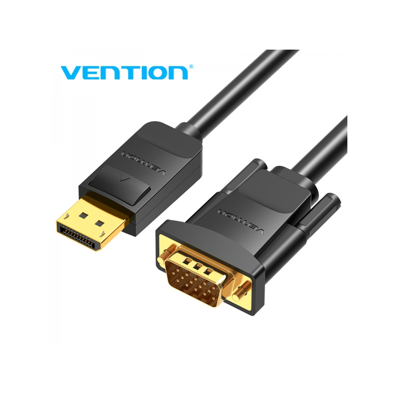 Câble convertisseur Vention Displayport mâle vers VGA mâle - 1,5 m - Couleur noire