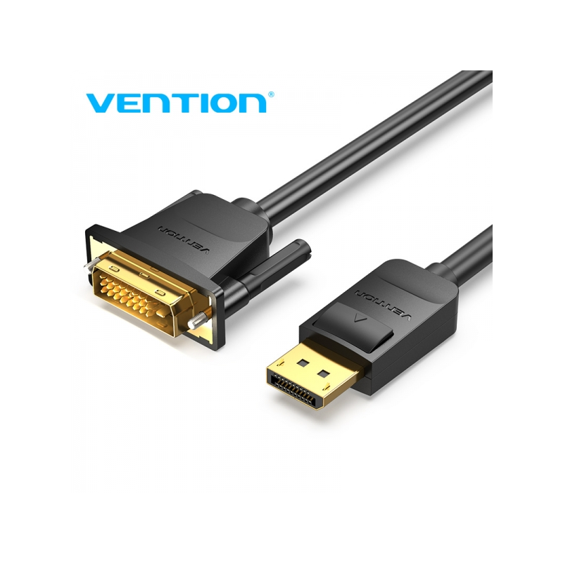 Convertisseur Vention DisplayPort mâle vers DVI mâle - 1,5 m - Couleur noire