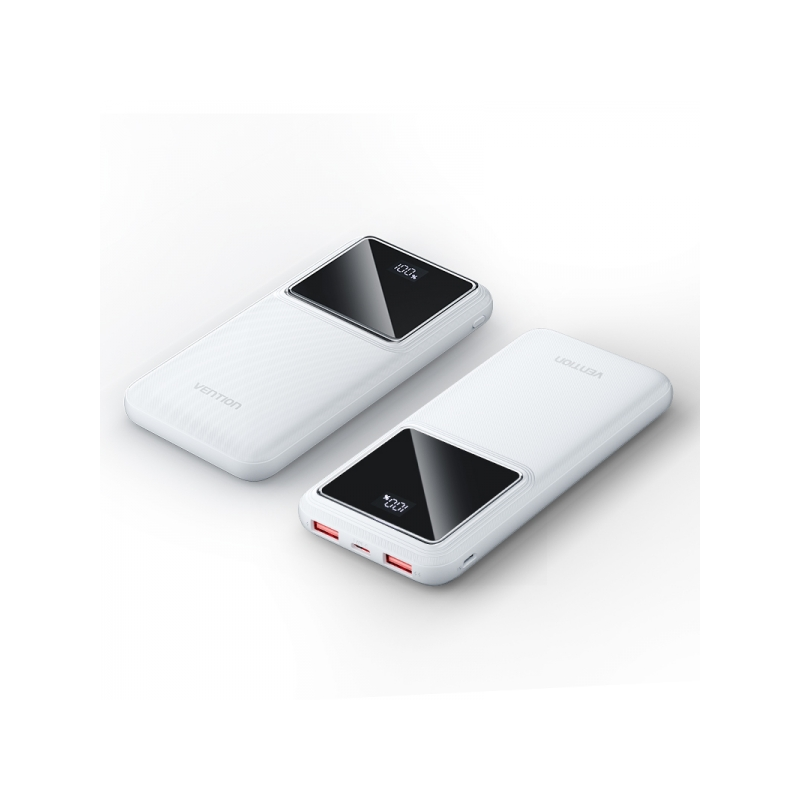 Batterie Vention Powerbank 10000mAh 22,5W USB (C+A+A) avec écran LED - Couleur blanche