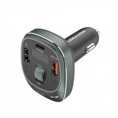Émetteur FM/MP3/Bluetooth Vention - 1xUSB-Type C vers 2xUSB - 30W