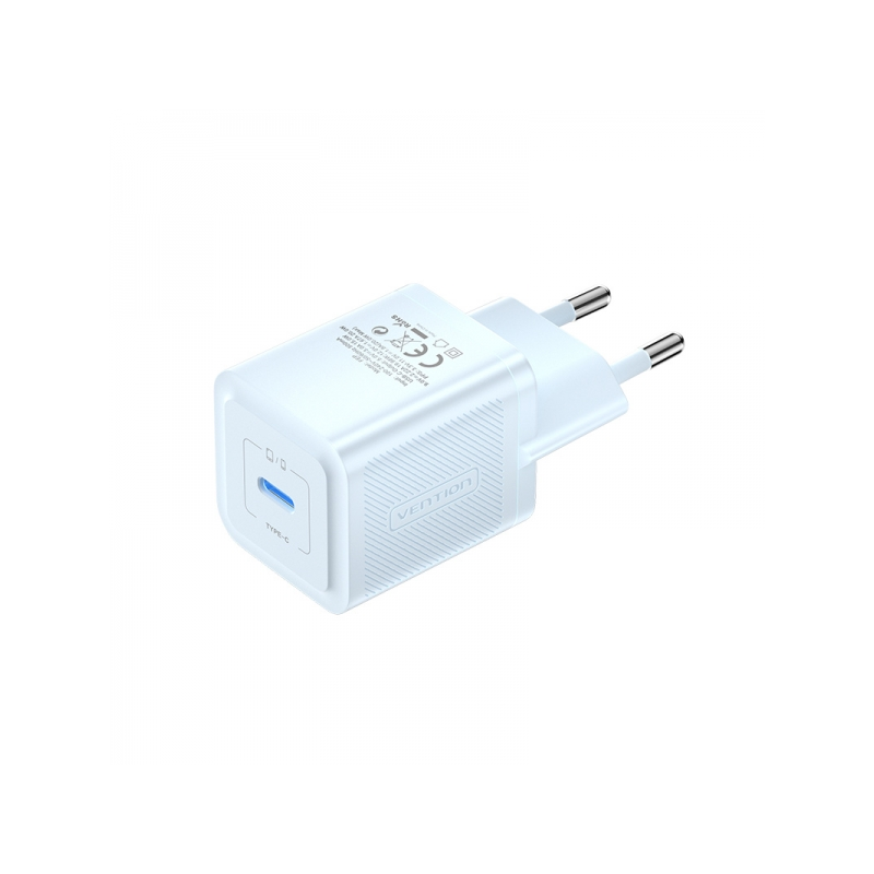 Chargeur mural Vention GaN USB-C - Chargement rapide UE - Couleur bleue