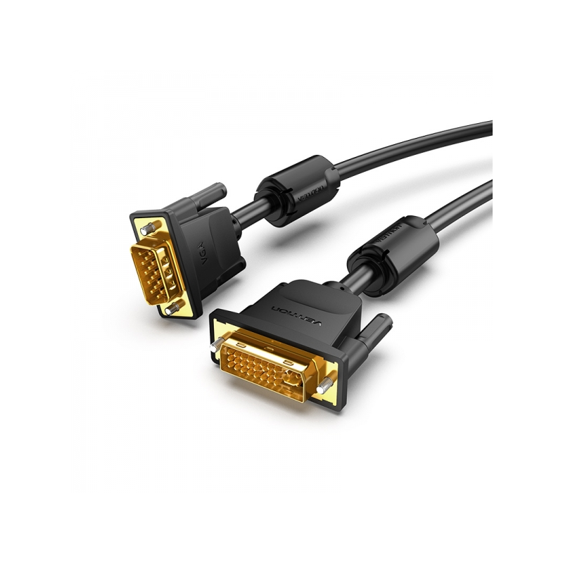 Convertisseur DVI mâle vers VGA mâle Vention - 1 m - Couleur noire