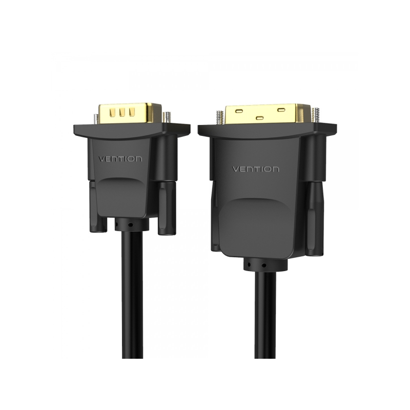 Convertisseur DVI mâle vers VGA mâle Vention - 1,5 m - Couleur noire