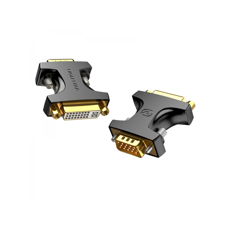 Adaptateur VGA mâle vers DVI femelle Vention - Couleur noire