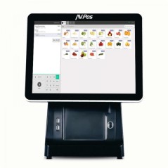 AVPos POS K6000 15 Touch - Imprimante intégrée - I5 - Mémoire 8 Go - SSD 128 Go - VGA et HDMI - Couleur Noir