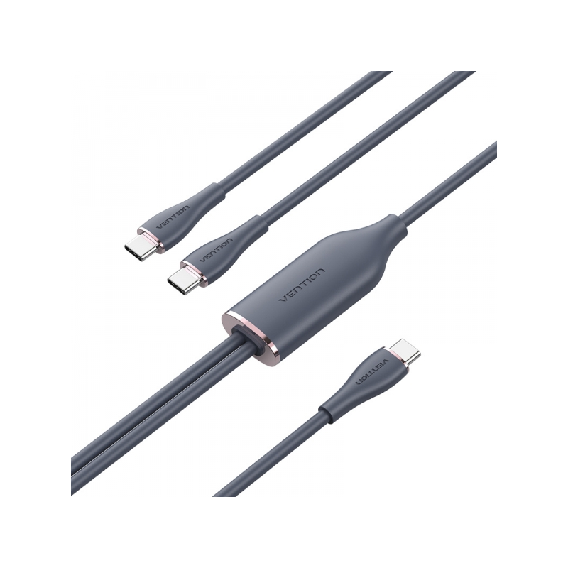 Câble Vention USB-C Mâle vers 2xUSB-C Mâle - 1,5m - Couleur Vert