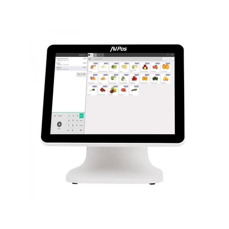 AVPos POS K5000 Aluminium 15 Touch Blanc - I7 - Mémoire 8 Go - SSD 128 Go - VGA et HDMI - Couleur Blanc