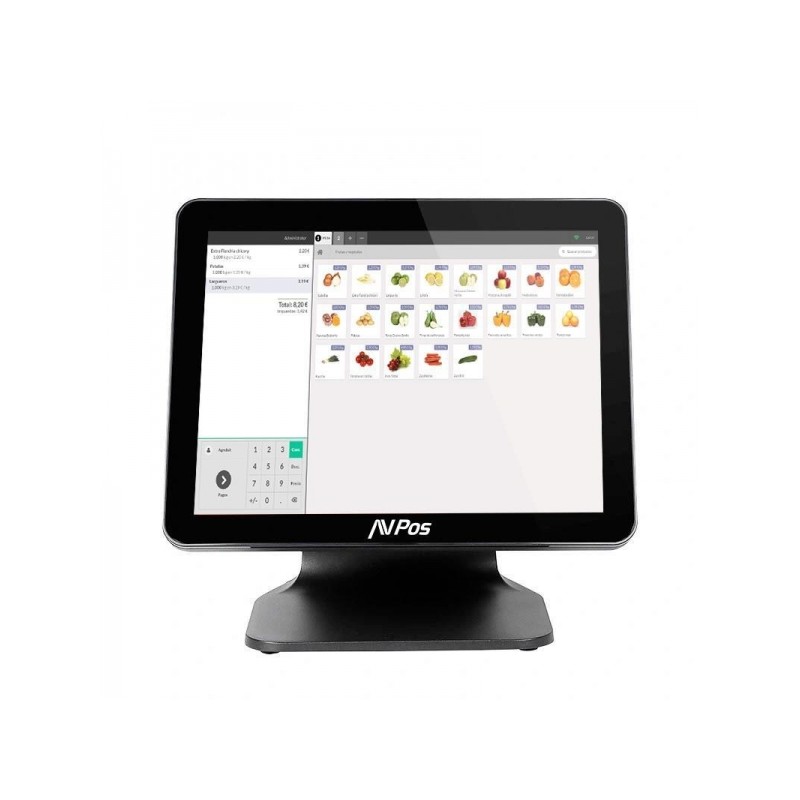 AVPos POS K4000 15 Touch - N100 - Mémoire 8 Go - SSD 128 Go - VGA et HDMI - Couleur Noir