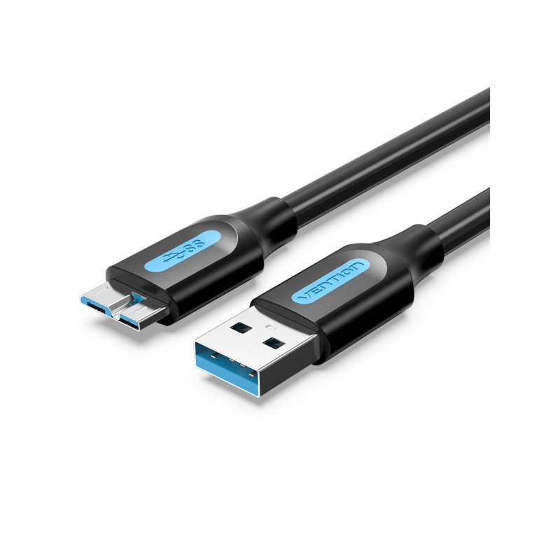 Câble Vention USB 3.0 Mâle vers MicroUSB Mâle - 2A - 10W - 5Gbps - 3m - Couleur Noir