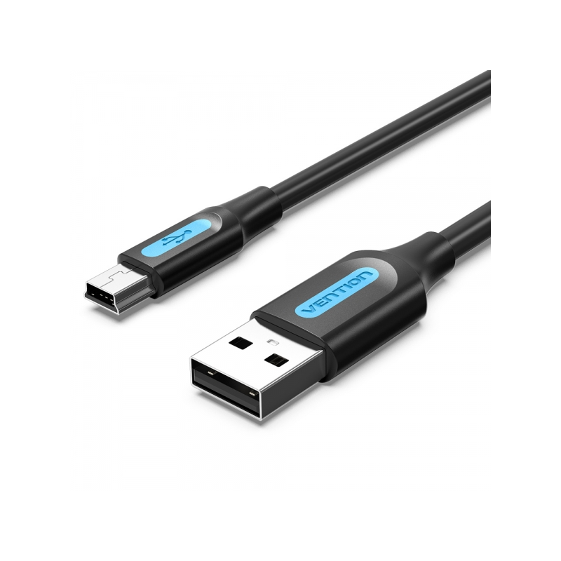 Câble USB 2.0 Mâle vers MiniUSB Mâle Vention - 3m - Noir