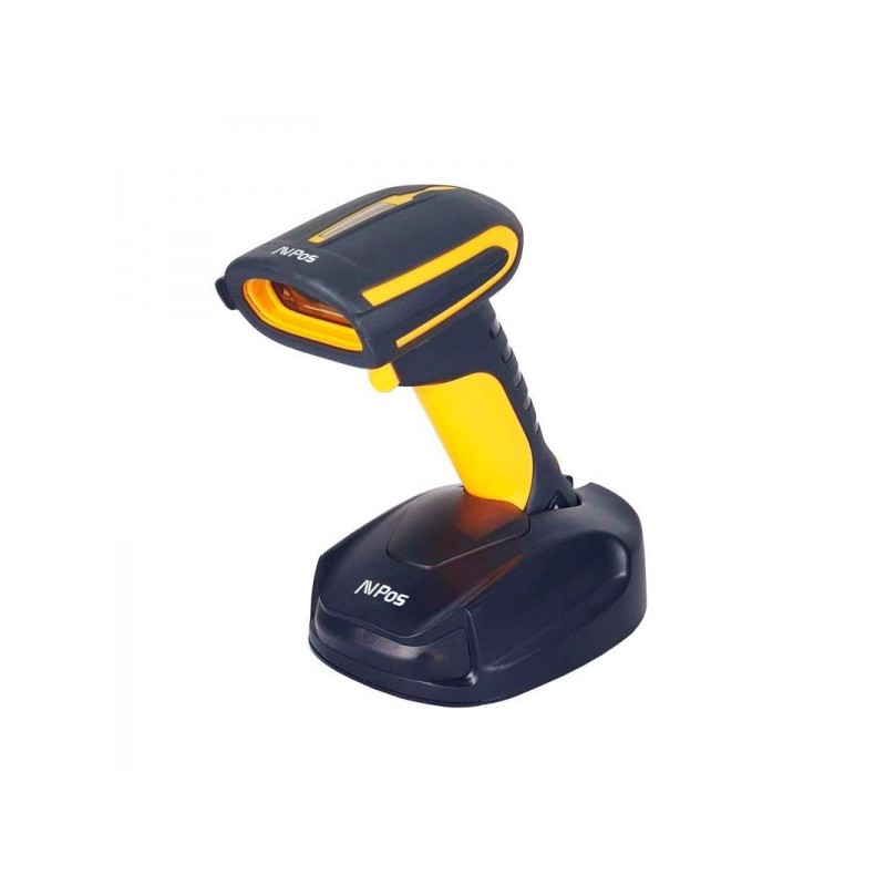 AVPos AVP-BT31-2D Lecteur de code BT31 robuste - Scans 1D, 2D - WF 2.4G et Bt - 2000Mah - Distance 20/50m - Couleur Noir/Jaune