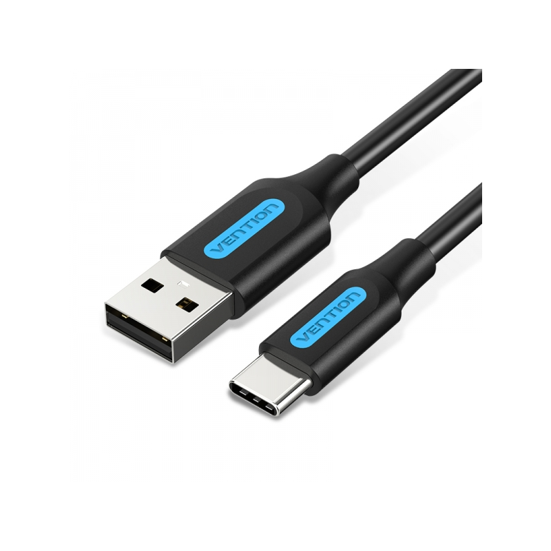 Câble Vention USB-A Mâle vers USB-C Mâle 3A 60W 480Mbps - 1m - Couleur Noir